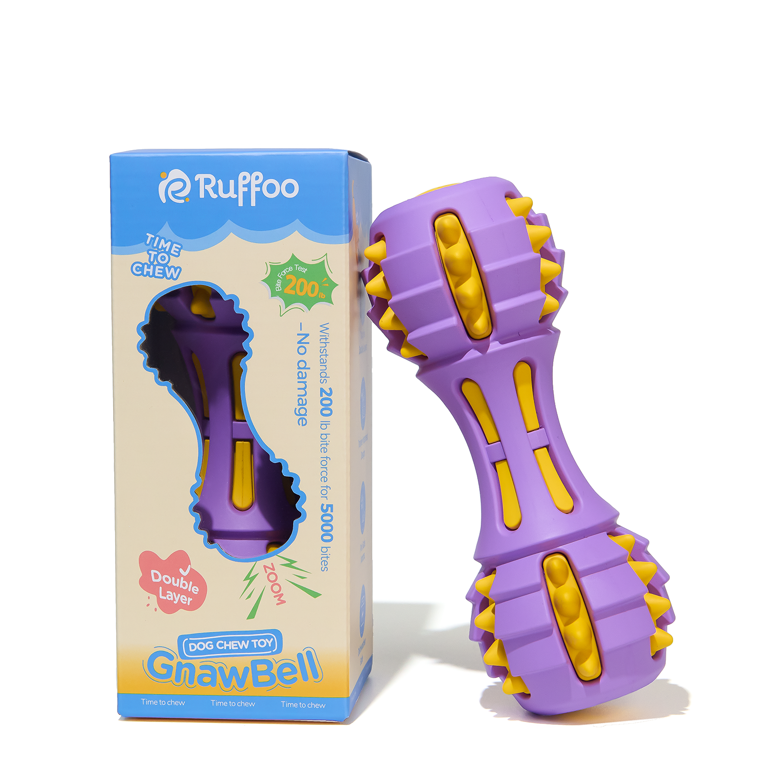 GnawBell Dog Chew Toy (Purple)