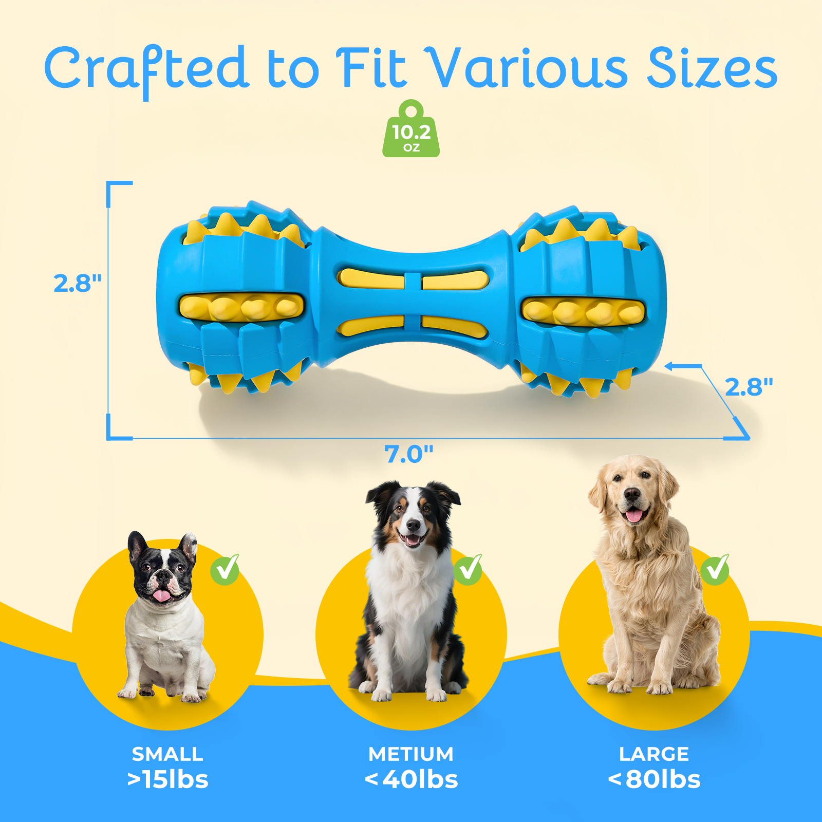 GnawBell Dog Chew Toy (Blue)