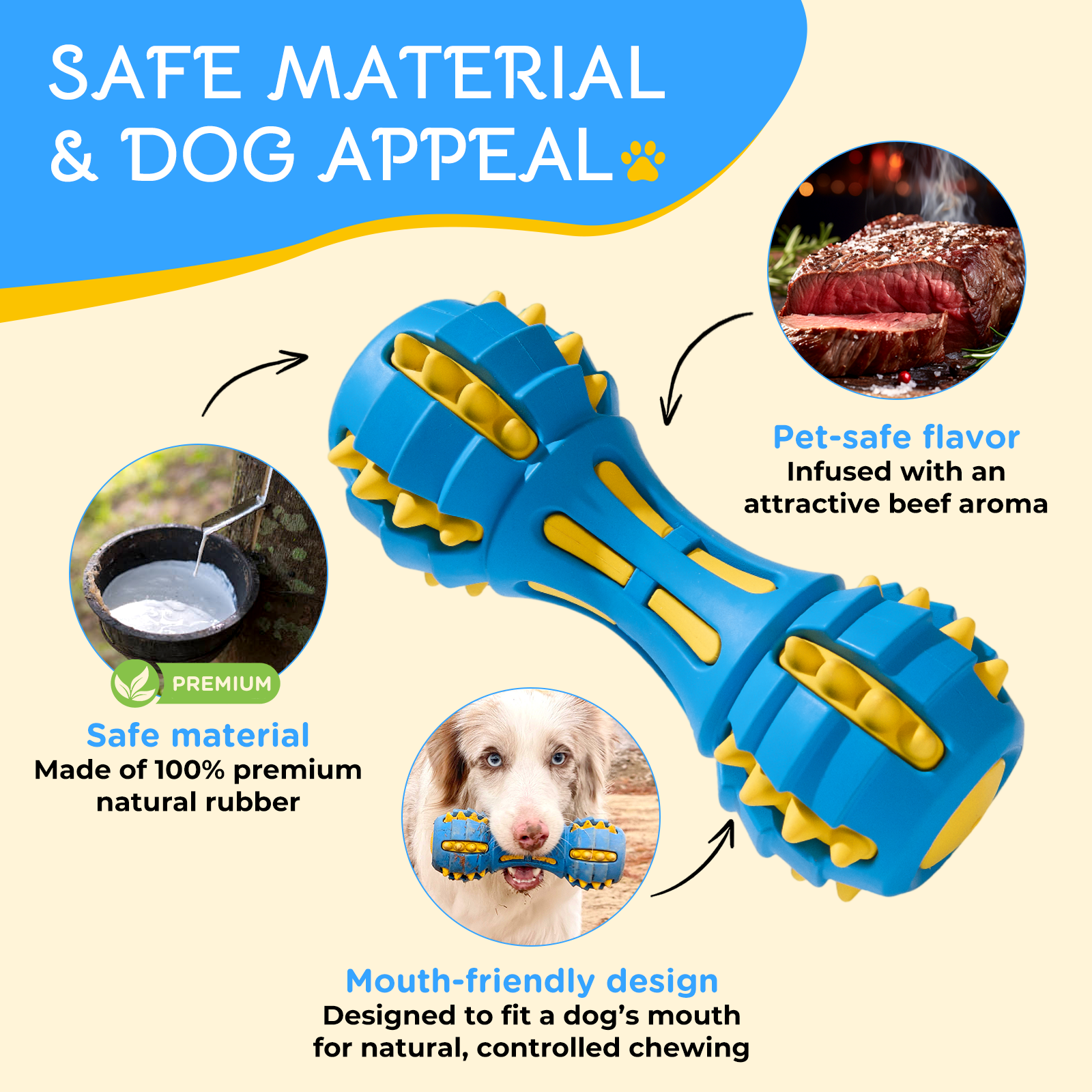 GnawBell Dog Chew Toy (Blue)