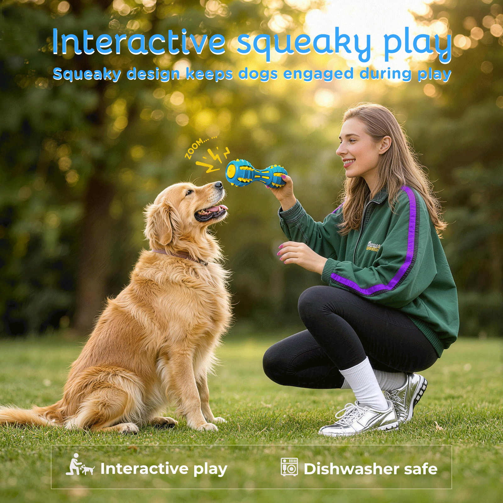 GnawBell Dog Chew Toy (Blue)